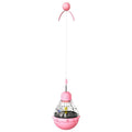 Plastic pet toys including food leakage bear, bulb tumbler cat toy, and educational puzzles in various colours