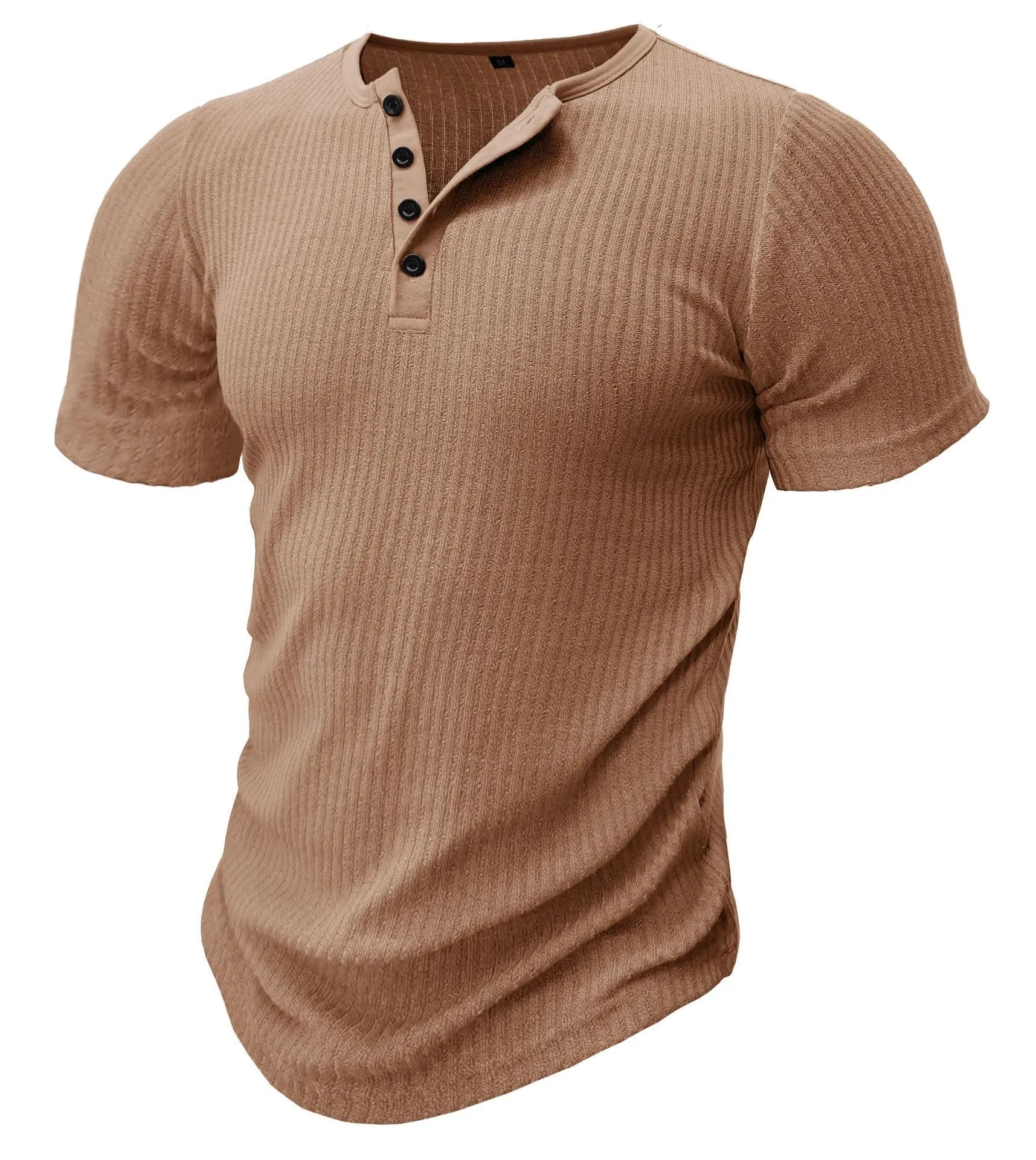 Men's slim-fit muscle t-shirt in polyester fabric shown in Army Green colour