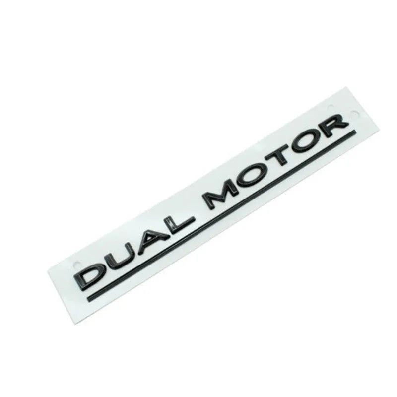 Tesla Model 3 double motor rear bumper sticker in ABS plastic, showing matte black colour option