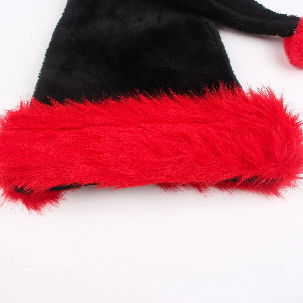 European style plush Christmas Halloween hat in polyester, 56cm by 30cm, in white and black colour