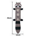 Plush dog chew toy shaped like a fox with squeaker and treat pockets, 47cm long