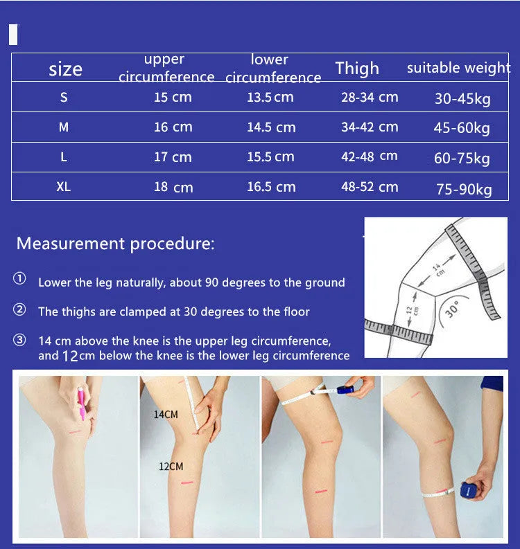 Sports running fitness protection knee pad brace strap in black nylon with size options S to XL