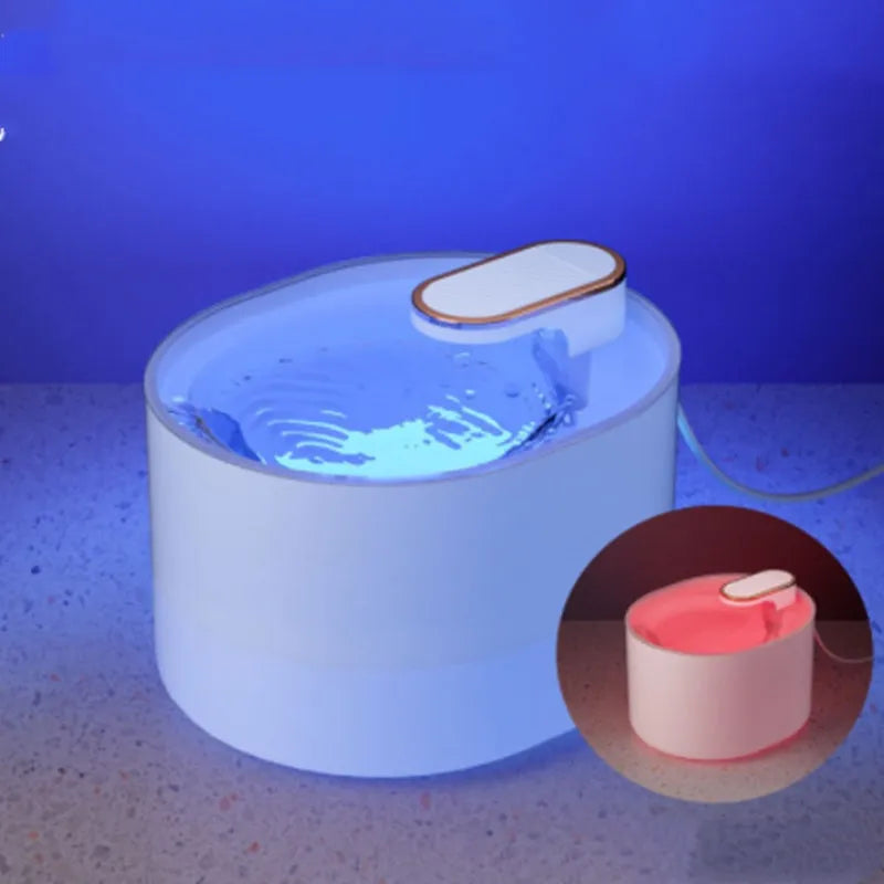 Automatic pet water fountain with USB cable, water pump, and filter element in Berlin blue colour