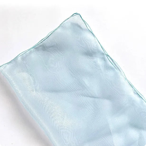 Two square pieces of Arabesquitic silk fabric for wrapping flower bouquets, shown in assorted colours.