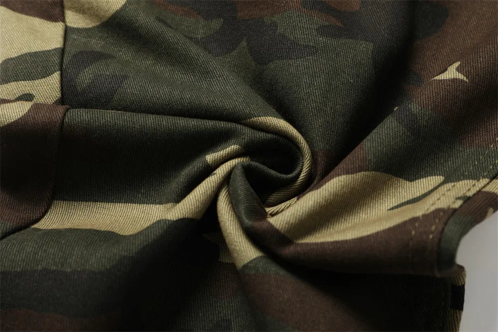 Men's cotton camouflage casual trousers in standard camouflage pattern, available in sizes S to XXXL for leisure wear