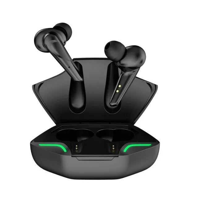 Wireless Bluetooth in-ear sports earphones in black colour with voice control function