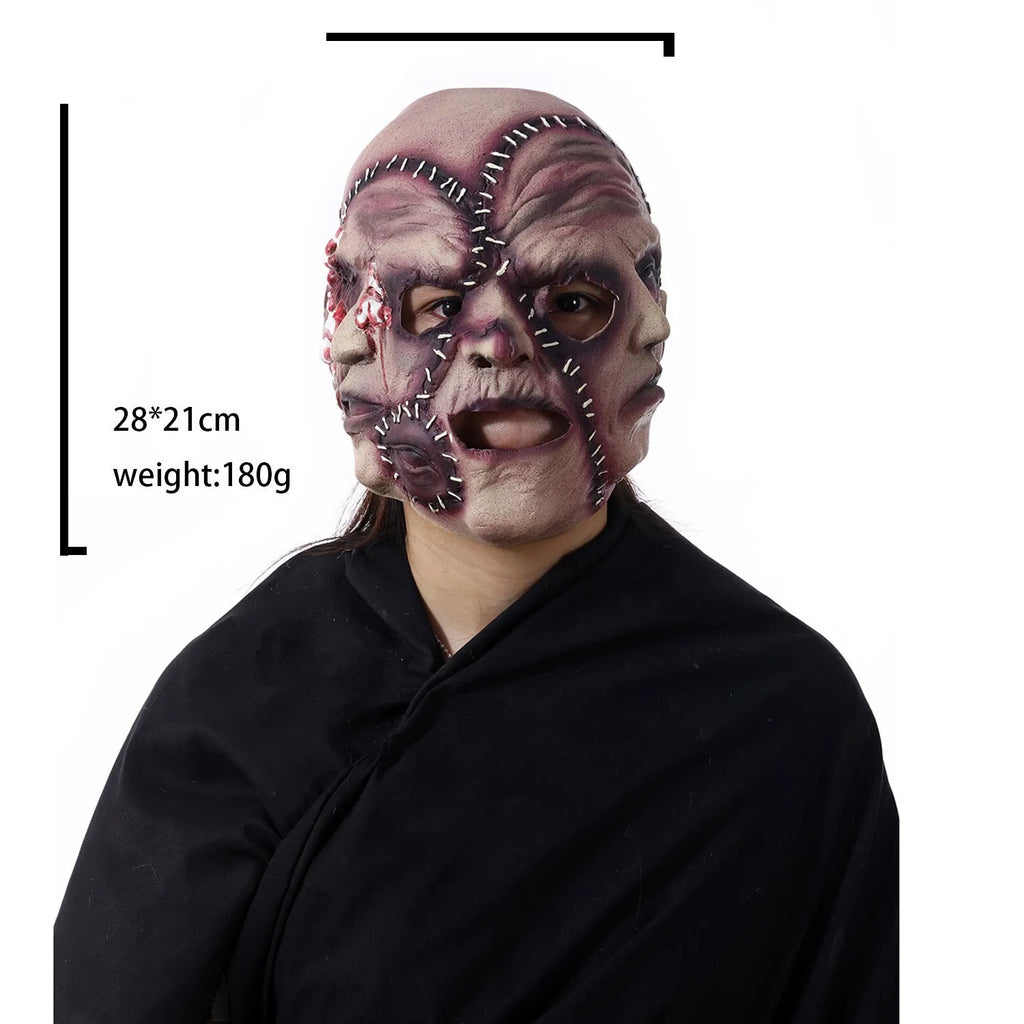 Plastic three-sided grimace horror mask for Halloween and cosplay events