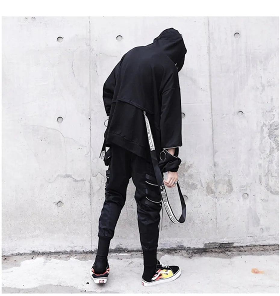 Harajuku hip hop loose hoodie sweatshirt in solid colour with long sleeves and hood, sizes M to 3XL