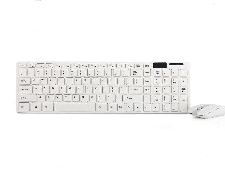 HK-06 wireless keyboard and mouse set in black or white with 2.4GHz USB receiver, 10m range and optical 1200 DPI mouse