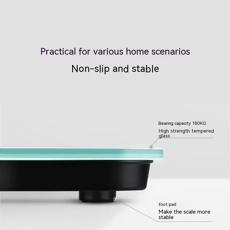 Electronic bathroom scales with cross pattern design in choice of colours with USB charging port