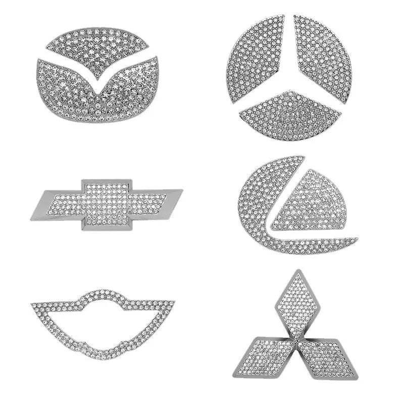 Zinc alloy diamond decorative sticker for Toyota car steering wheel.