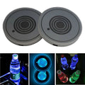 Pair of USB charging car cup holder water bottom mat coaster lights with acrylic build and smart sensor for GM models