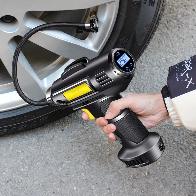 120W wireless electric tire inflator with digital display and lithium battery