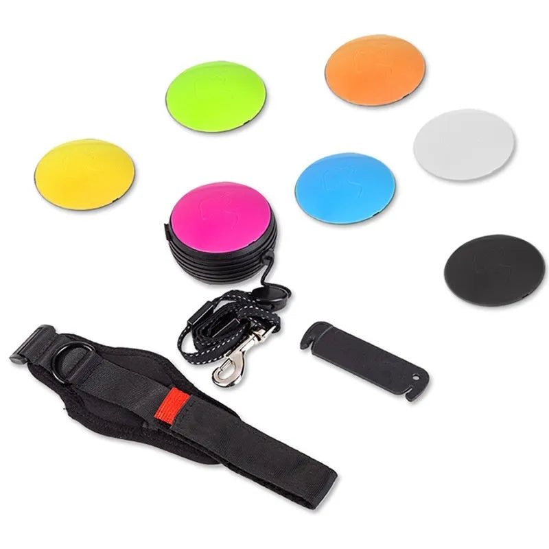 Explosion-proof automatic retractable dog leash extended to 3 metres, shown in vibrant orange colour.