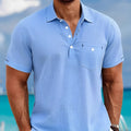 Men's solid colour cotton blend short sleeve pullover shirt in loose fit, available in white