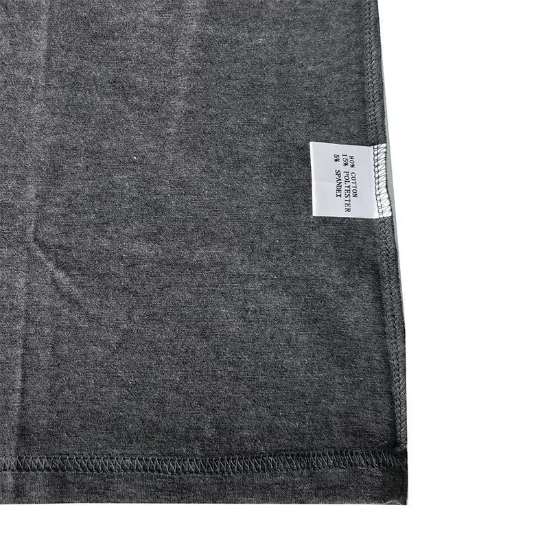 Blue men's long sleeve cotton blend T-shirt with a Henry neck on a hanger.