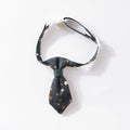 Designer dog collar with golden star decoration on adjustable strap, black colour, S size