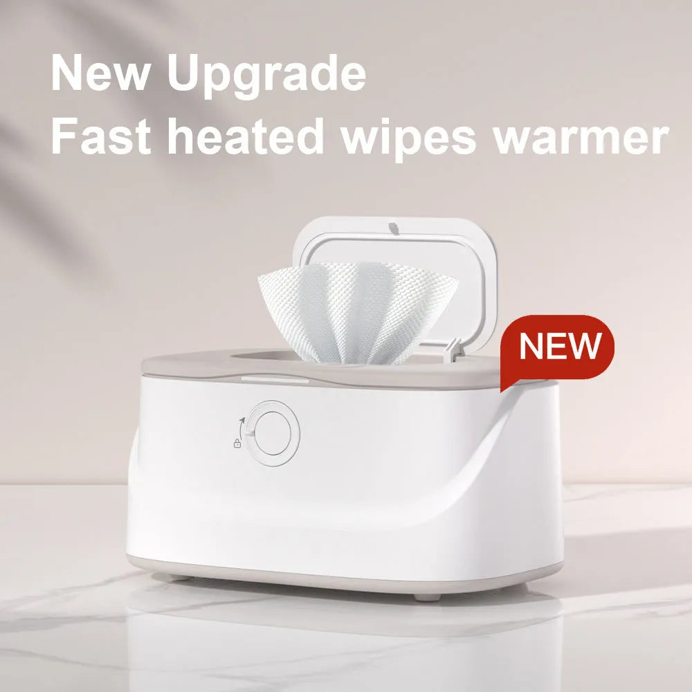 Baby wipe heater night light USB plug-in car constant temperature wipes box in white polypropylene