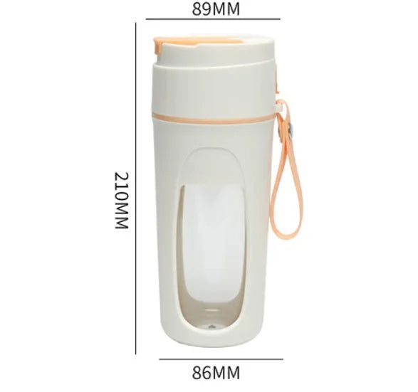 Portable USB blender with glass cup in fresh orange, grass green, or light purple colour