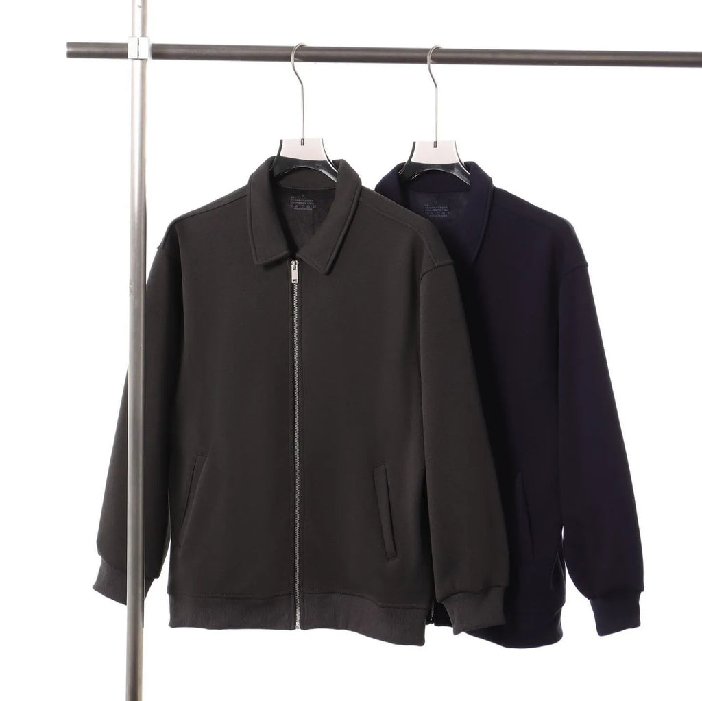 Japanese retro heavyweight 420g silver fox fleece zip-up jacket in solid colour with wool lining for men