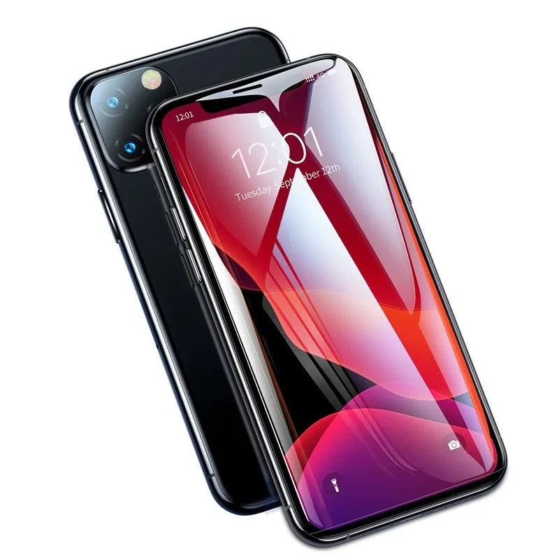 0.23mm curved tempered film for iPhone X XS 11 Pro 5.8in, black glass PET screen protector with applicator