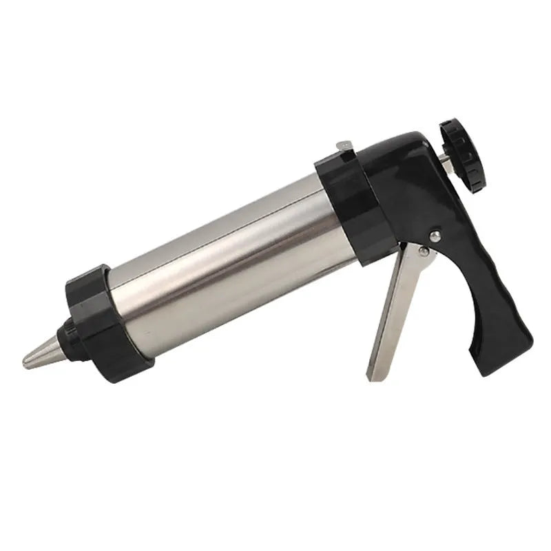 Stainless steel biscuit press cookie machine with 13 mould discs and 8 icing nozzles for home baking