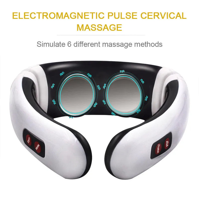Multifunctional shoulder and neck massager in ABS material with electrode pads, 22.5x20x5cm, with control buttons and LED display