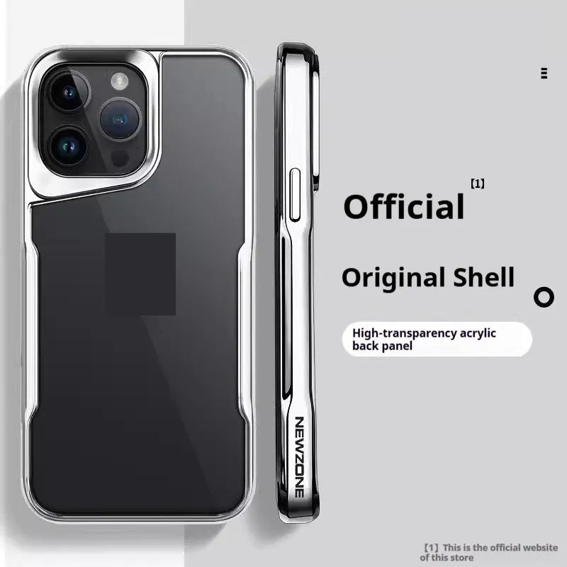 Armor Small Waist drop-resistant phone case for Apple iPhone, titanium black, electroplated finish, all-inclusive PC cover