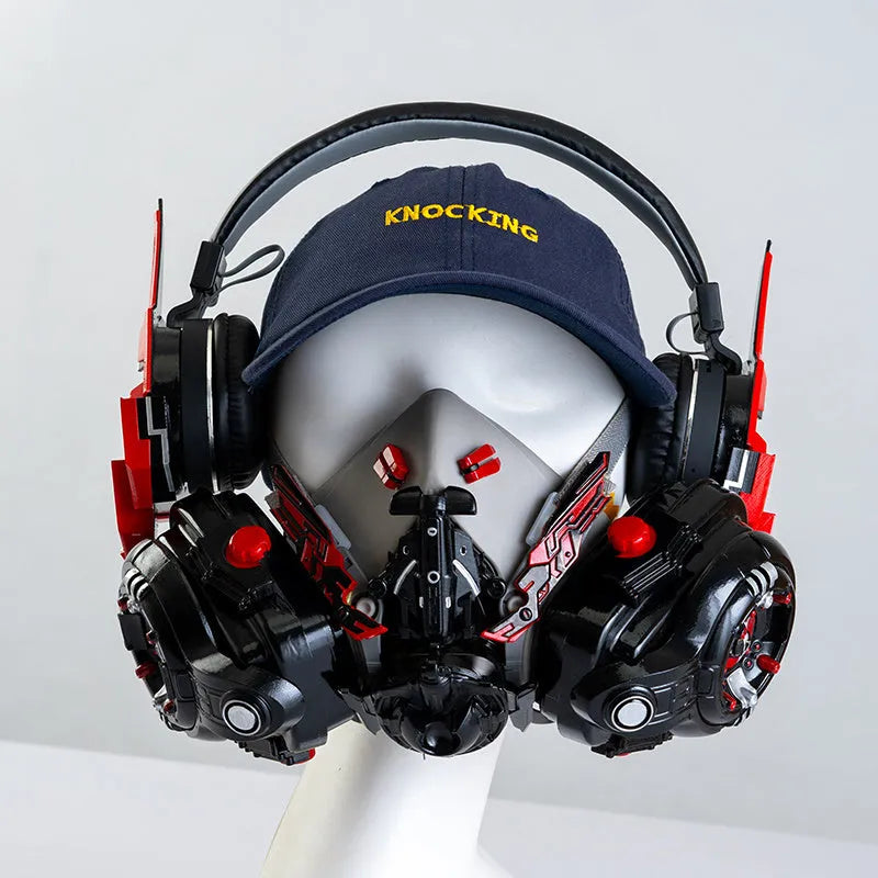 Men's Tech Mecha wireless Bluetooth headphones in plastic with sense of technology design, four colours available