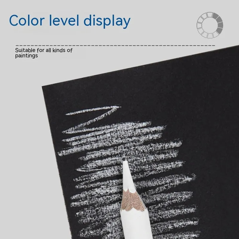Wooden highlighting pen sketching white powder lead brush with white charcoal pencils in multi-pack box