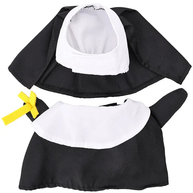 Black polyester nun costume for pets on dog or cat for Halloween dressing
