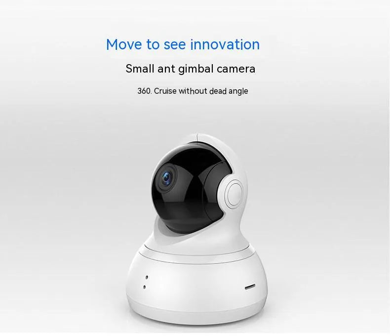HD night vision 360-degree surveillance camera in white with wall mount and charger, 1080p WiFi indoor security monitor