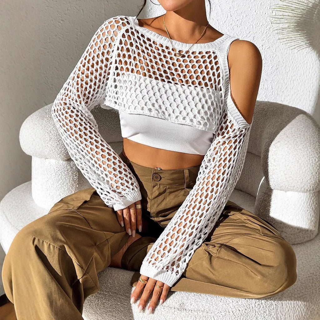 Mesh beach shirt with hollowed navel design in polypropylene fibre fabric, shown in available colours