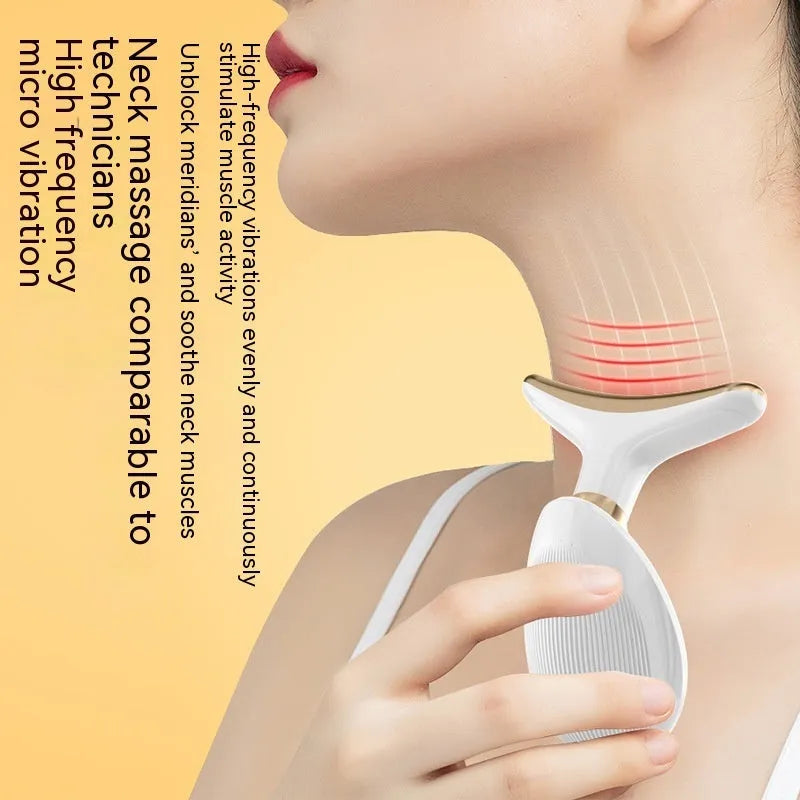 Small battery-powered facial beauty massage instrument in white or black with gift box packaging
