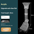 Aquarium feeding tube kit with cleaning brush and feed spoon on blue background
