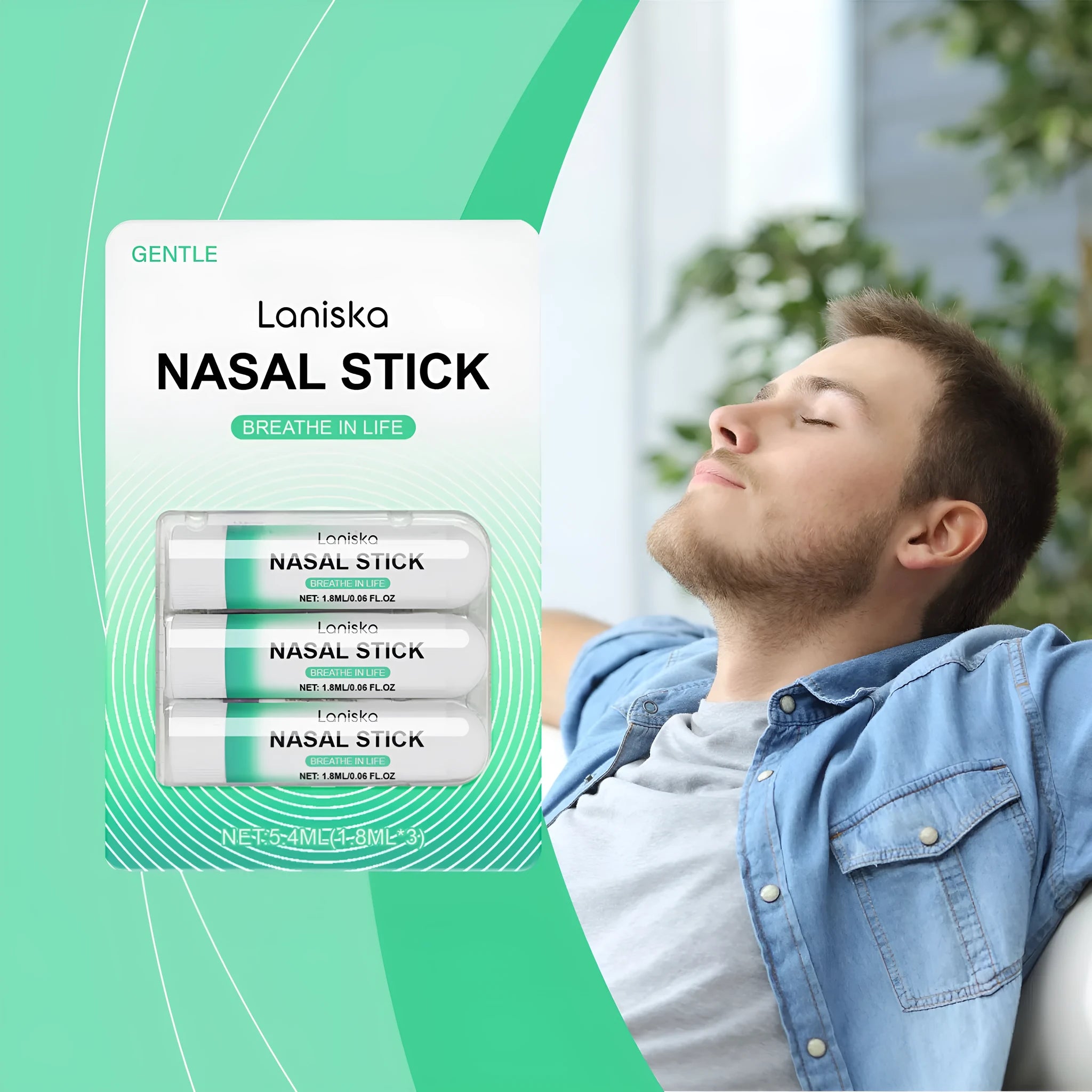 Mint Cool Nose Soothing Spray Set with three 1.8ml applicators containing menthol and spearmint