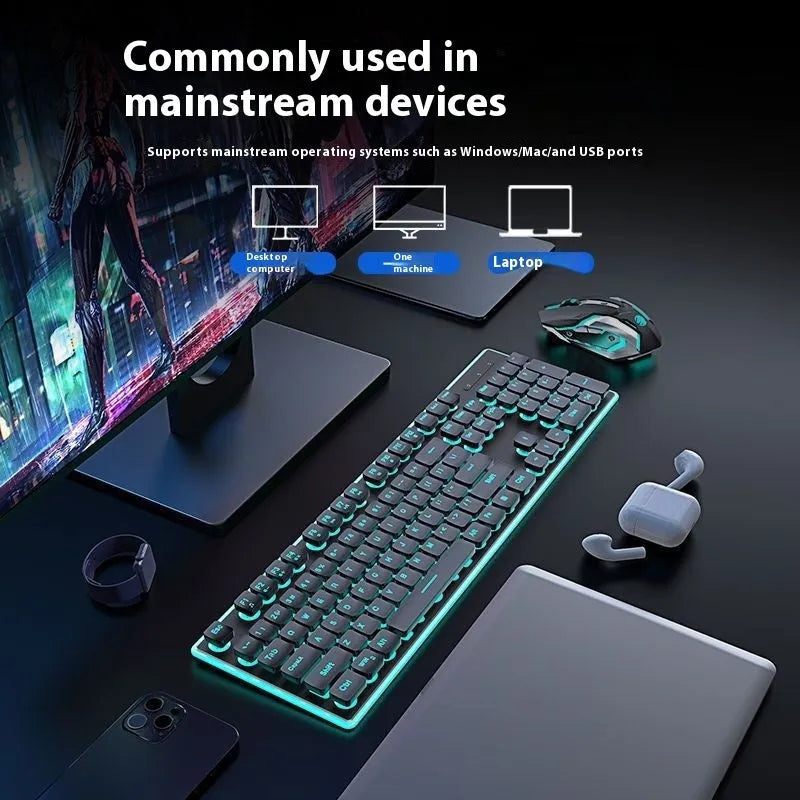 Wireless Bluetooth keyboard with mute button in cherry blossom pink colour on desk