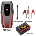 Portable 1000A car jump starter with battery clamp and charging cable, V0 fireproof casing, 12V emergency power supply for vehicles
