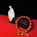 Ancient French Glaze Year Bracelet with geometric glass shapes and auspicious patterns in court style