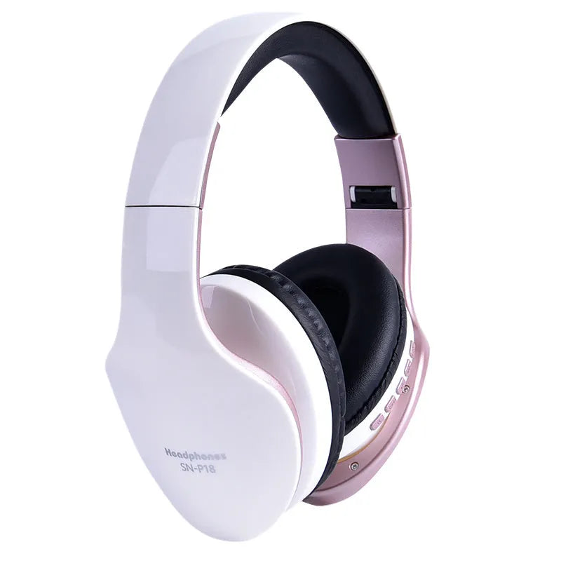 Bluetooth headset over ear wireless earphones with microphone black colour