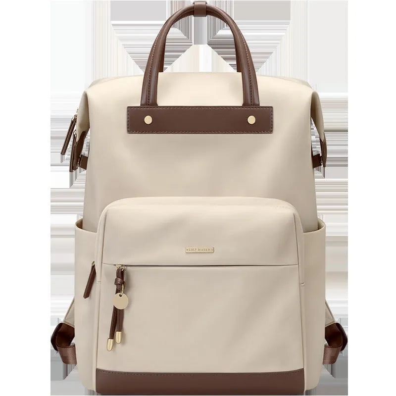 Large capacity women's backpack in synthetic leather fabric with adjustable straps