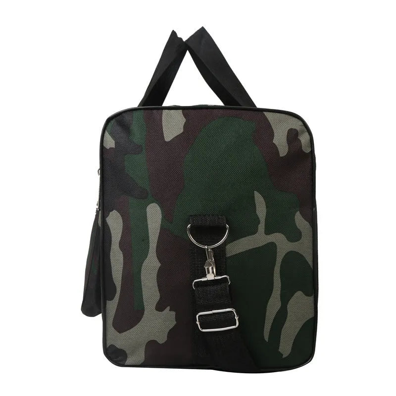 Camouflage waterproof luggage bag with striped pattern and below 20L capacity
