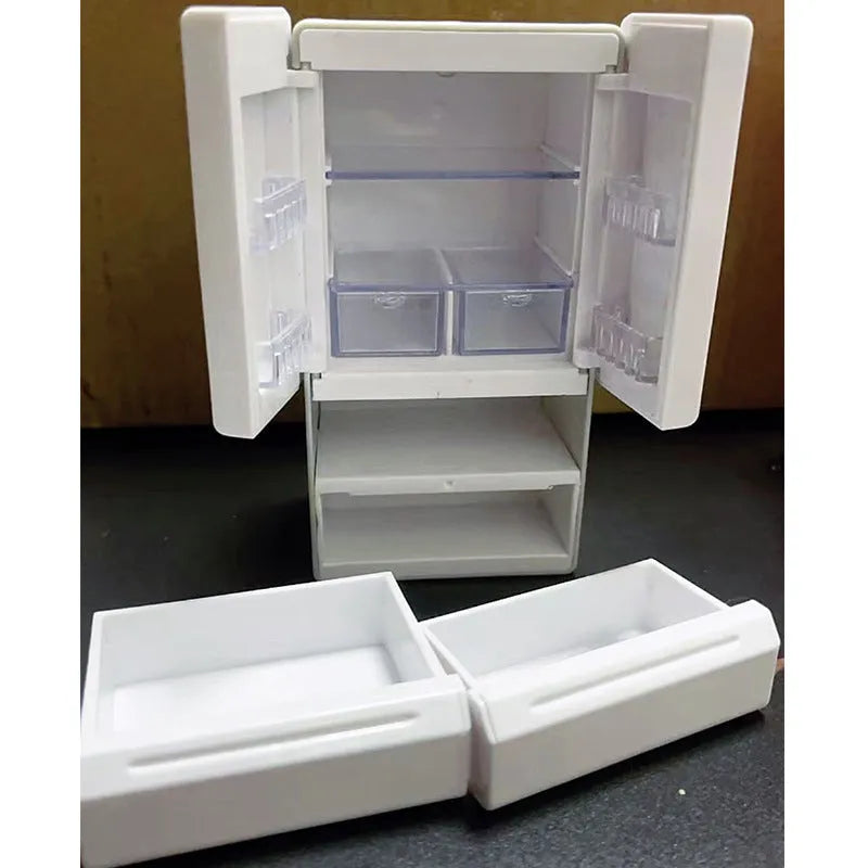 White 1:12 scale miniature candy shop model with illuminated window, measuring 11.4cm tall.