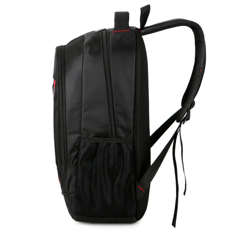 Oxford cloth laptop backpack 15 inch black with anti-theft shock-resistant features and multiple internal pockets