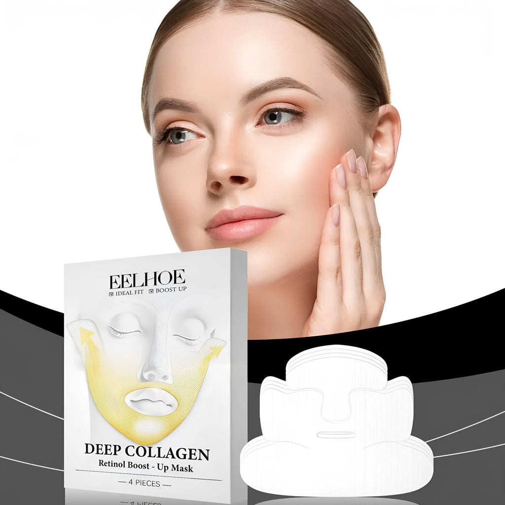 Four-piece pack of collagen tightening facial sheet masks