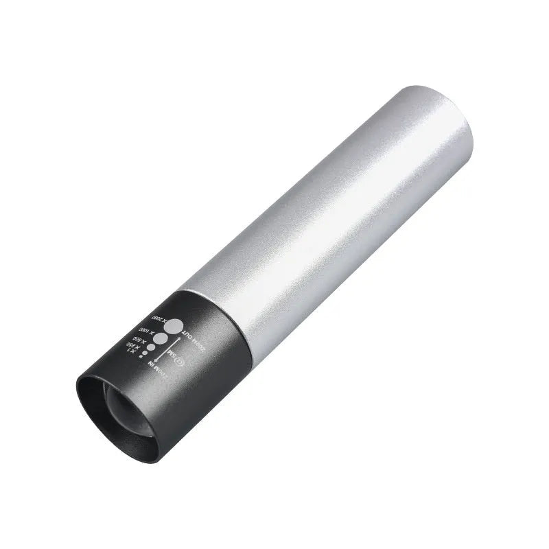 Black and silver aluminium red light therapy anti peeping mosquito repellent lamp with charging cable