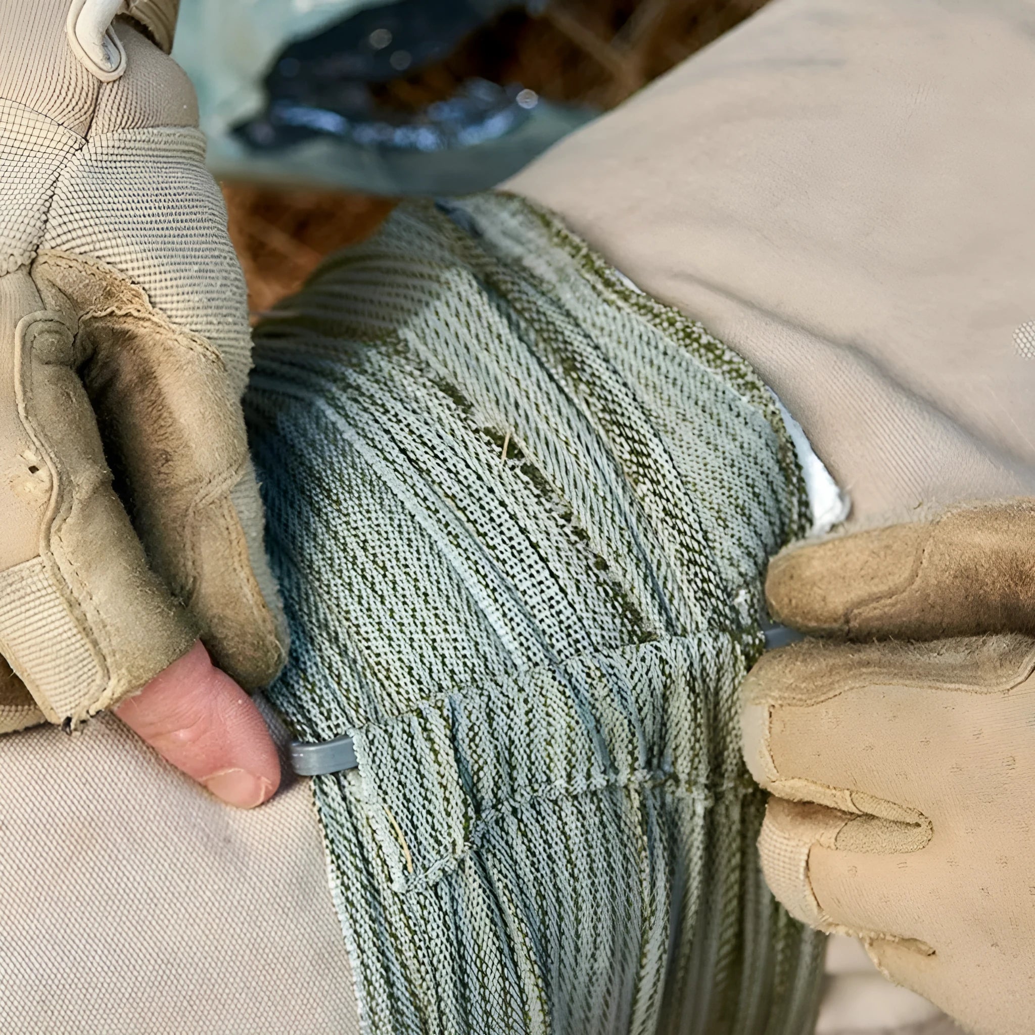Portable outdoor hemostatic bandage and tactical gauze tape in 4-inch and 6-inch sizes.