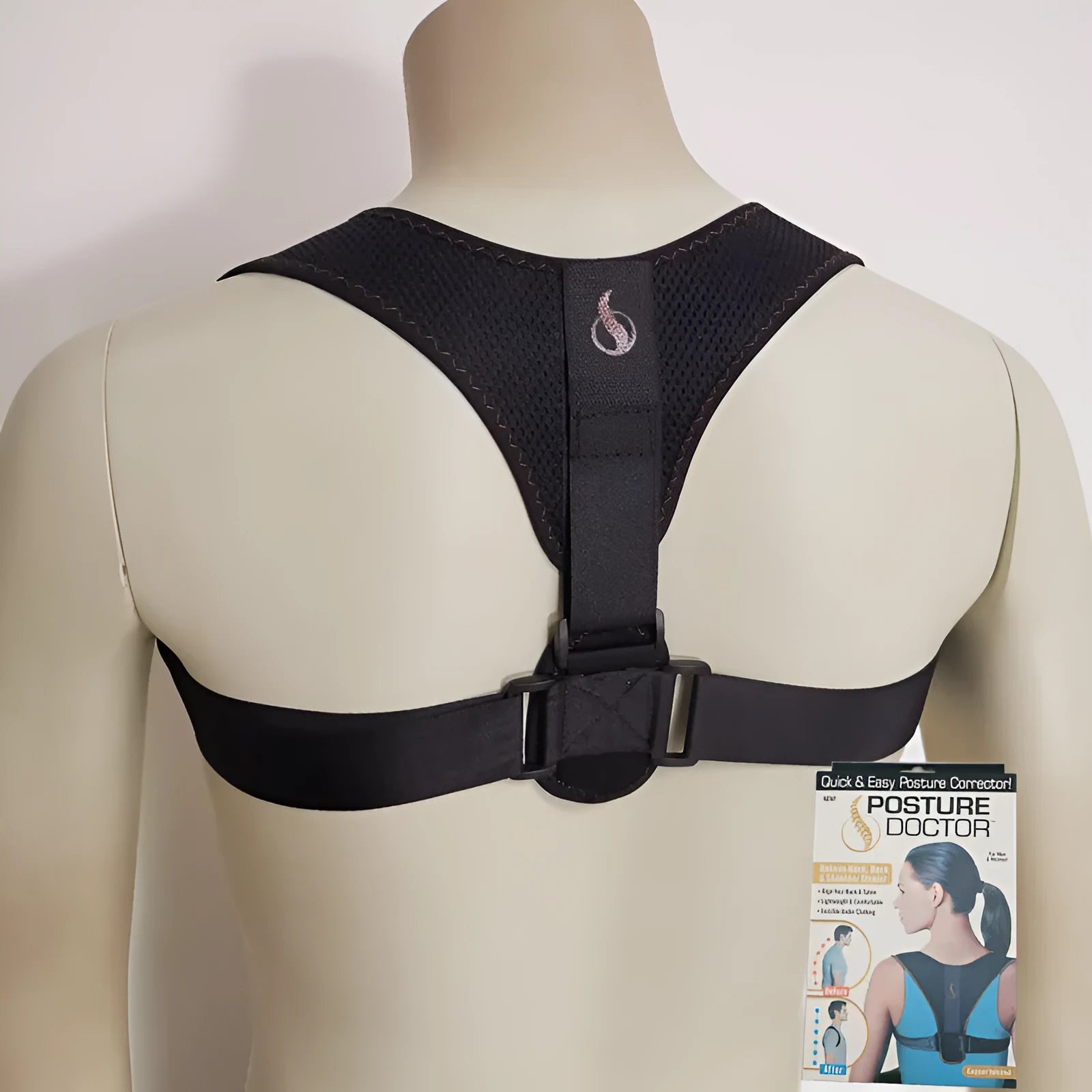 Adjustable composite cloth clavicular posture correction belt on a neutral background.