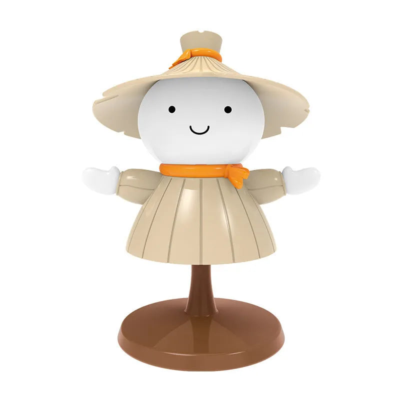 Dimmable rechargeable cartoon scarecrow small night lamp in three colours