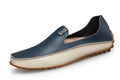 Lightweight plus size men's beige synthetic leather loafers with hollow design flat heel breathable casual shoes